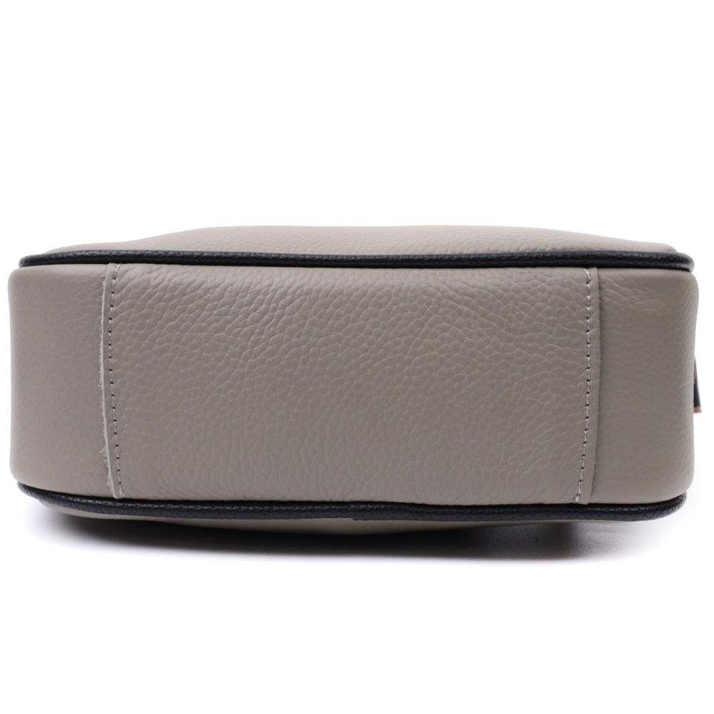 Красива жіноча сумка з вишивкою на лицьовій стороні з натуральної шкіри Vintage 22626 Сіра Київ - фото 7