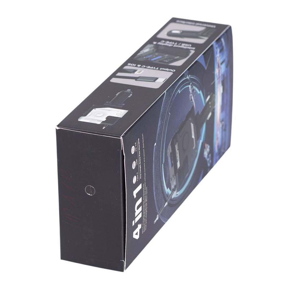 Автомобільний зарядний пристрій MECHA з висувними кабелями та портами USB/Type-C Чорний HP-A1B Коломыя - изображение 3