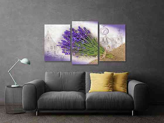Модульная картина в гостиную / спальню Лаванда Art-617_3 100x150 см Киев