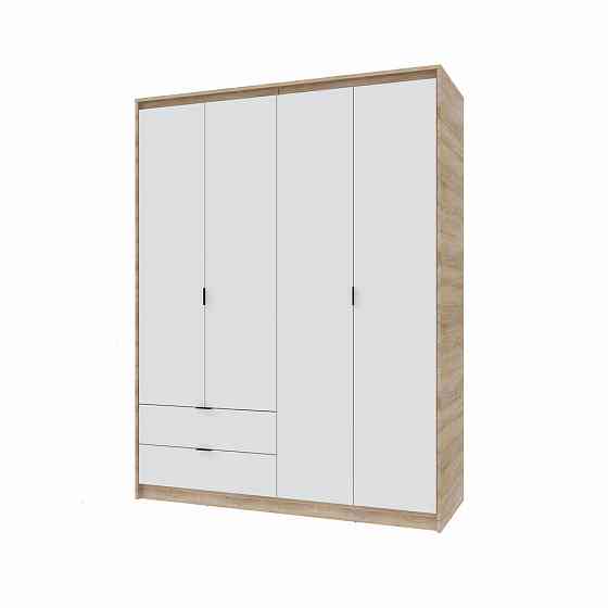 Шкаф распашной для одежды с выдвижными ящиками (полки - штанга) Эверест Сити-1600 160,2х50х204,6 см Дуб сонома/Белый (DTM-071118) Львов