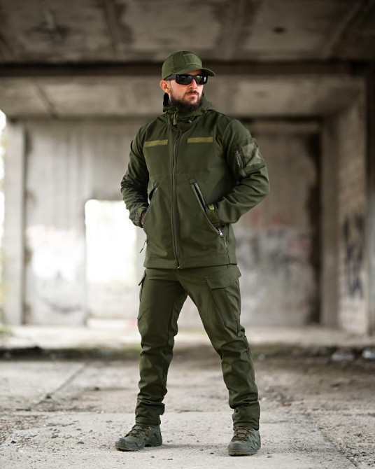 Демисезонный тактический костюм софтшел DEMENTIOZ олива ВТ6843 Одесса - изображение 2