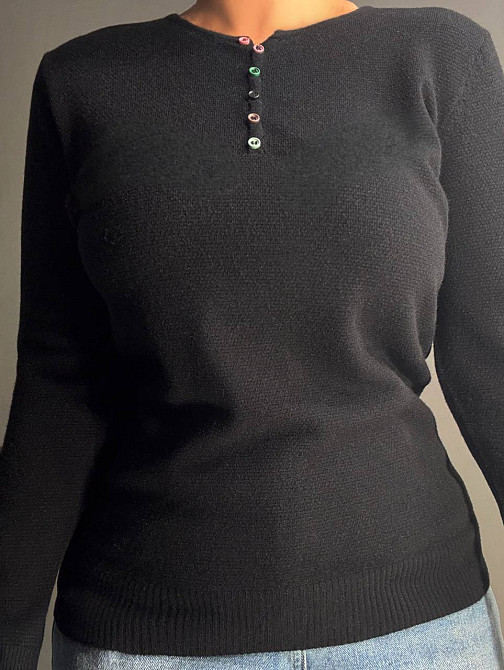 Свитер женский A-N 02493 букле с пуговицами тонкий и теплый базовый, черный, one size Киев - изображение 7