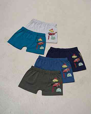 Боксеры подростковые однотонные - сбоку надпись. Набор из 5 шт. Nicoletta 41384 8-9 Киев