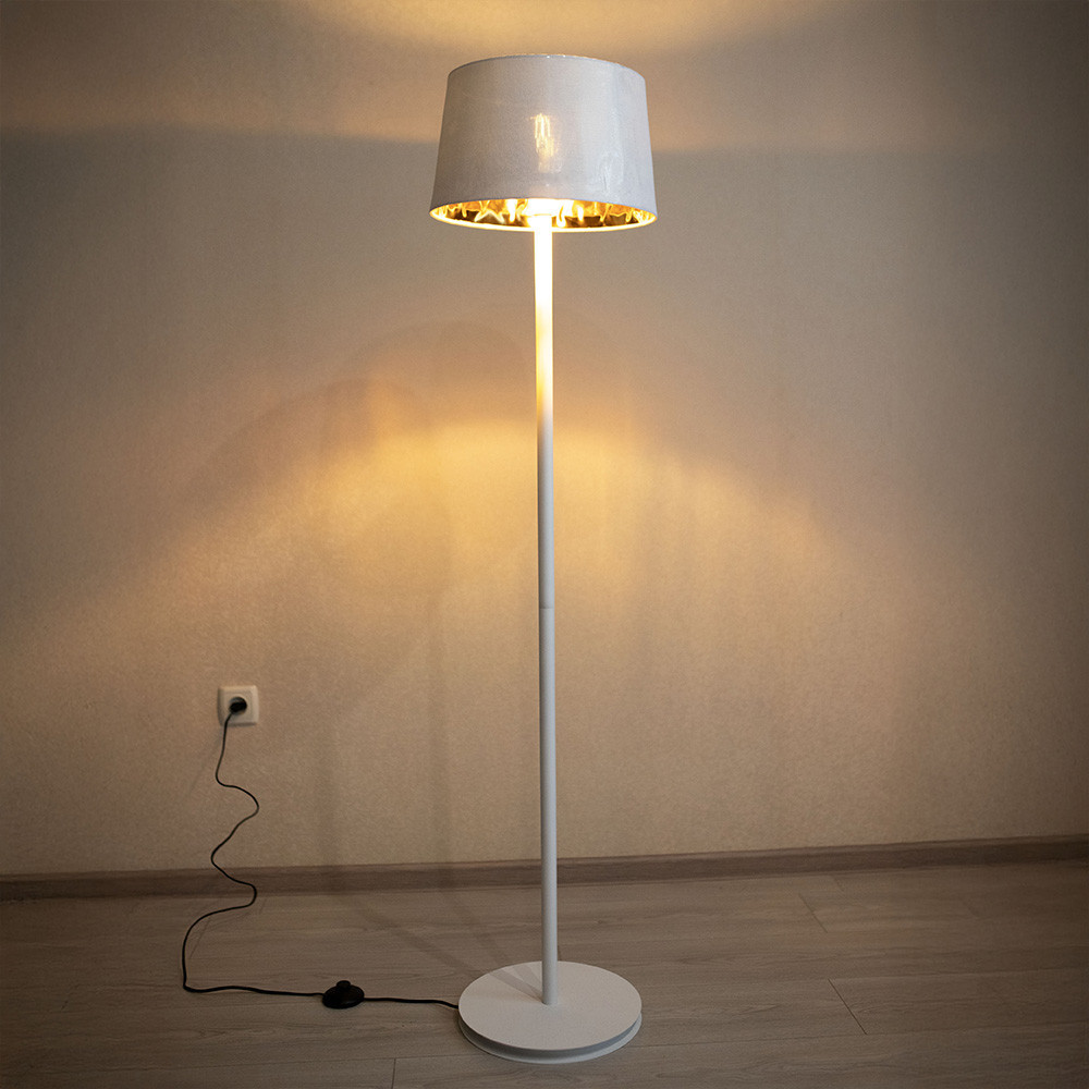 Торшер MSK Electric Palermo с белым плафоном из ткани под лампу Е27 с белым основанием NL 3621 WH+WH Одесса - изображение 6