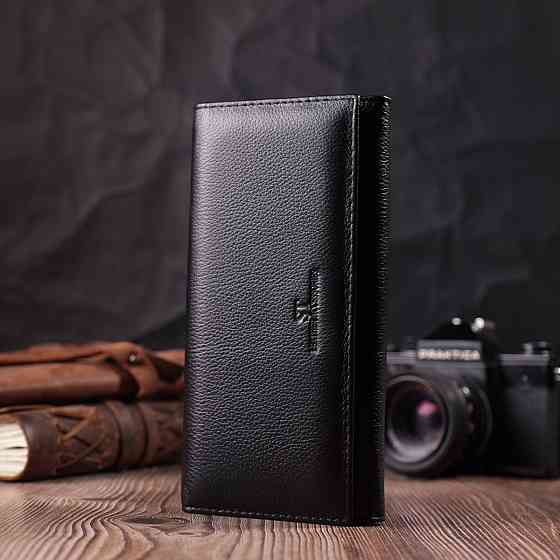 Удобный женский кошелек из натуральной кожи ST Leather 22523 Черный Киев