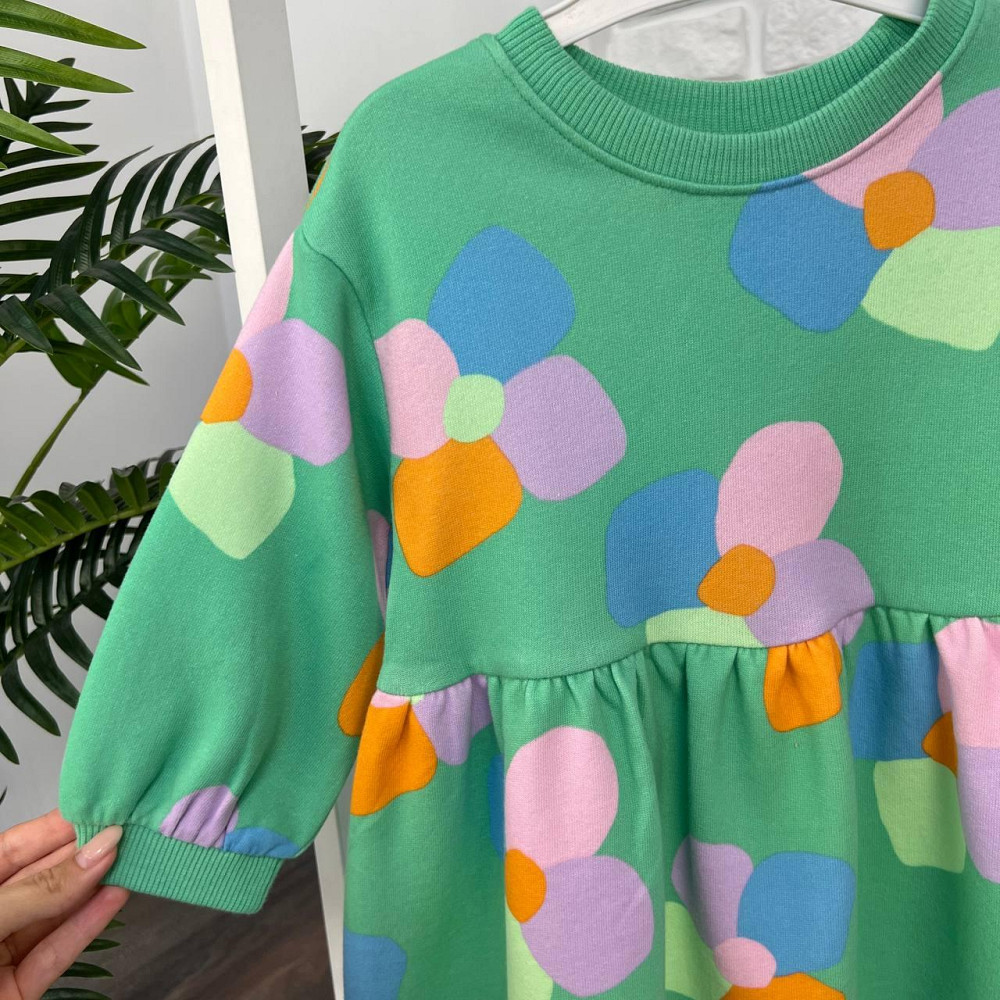 Дитяча Нарядна Сукня Зелена З Утепленям 18-24 міс (86-92см) Київ - фото 3