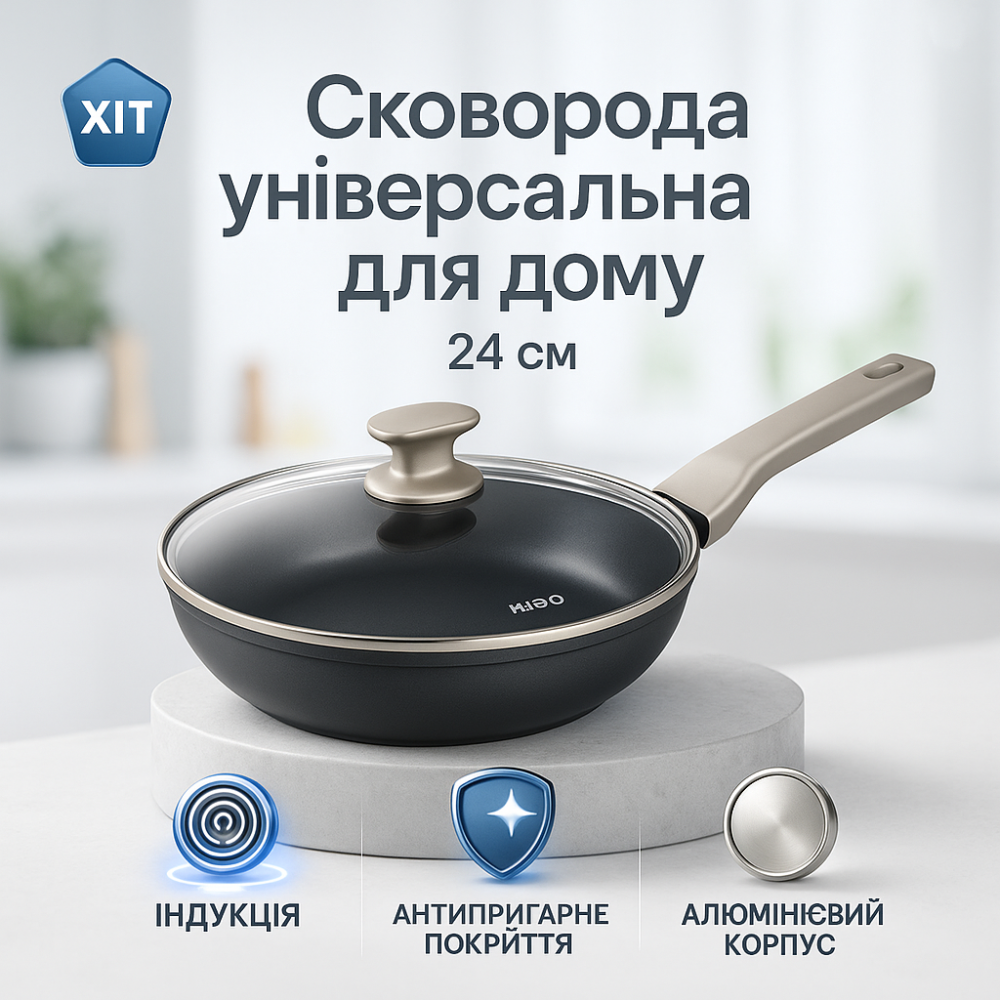 Сковородок для газовой плиты Magio, Удобная сковорода для индукционной плиты, Идеальная сковорода GB-83 Львов - изображение 13