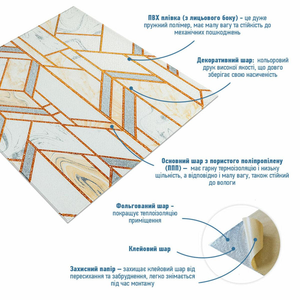 Панель стінова 3D 680х680х4мм Геометрія (D) SW-00001991 Київ - фото 2