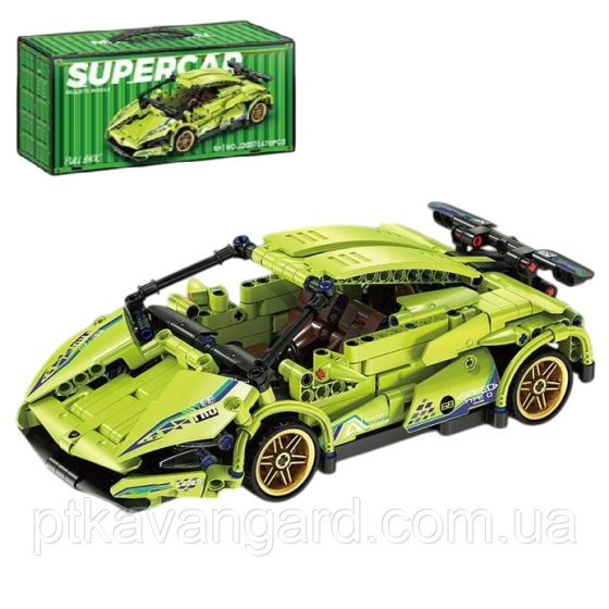 Конструктор машинка Ламборгини суперкар 470 деталей в контейнере Technic J 2007 C зеленый Хмельницкий