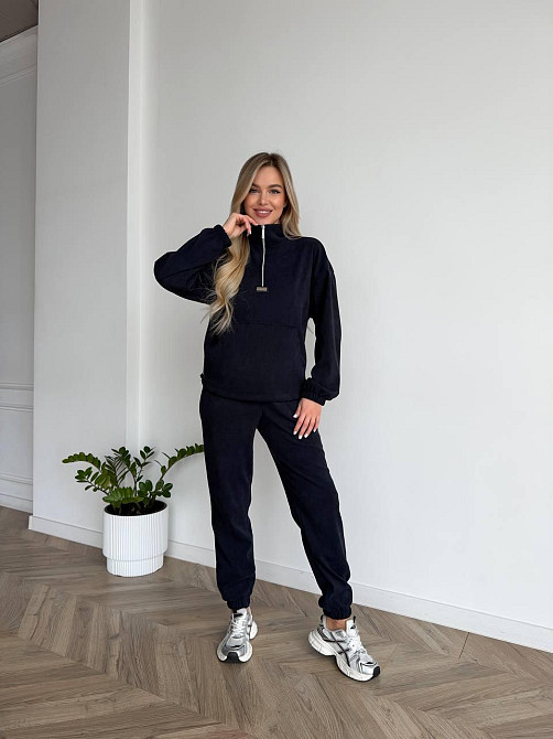 Женский стильный повседневный костюм двойка трикотажный ольвет Синий, 42/44 Одесса - изображение 6