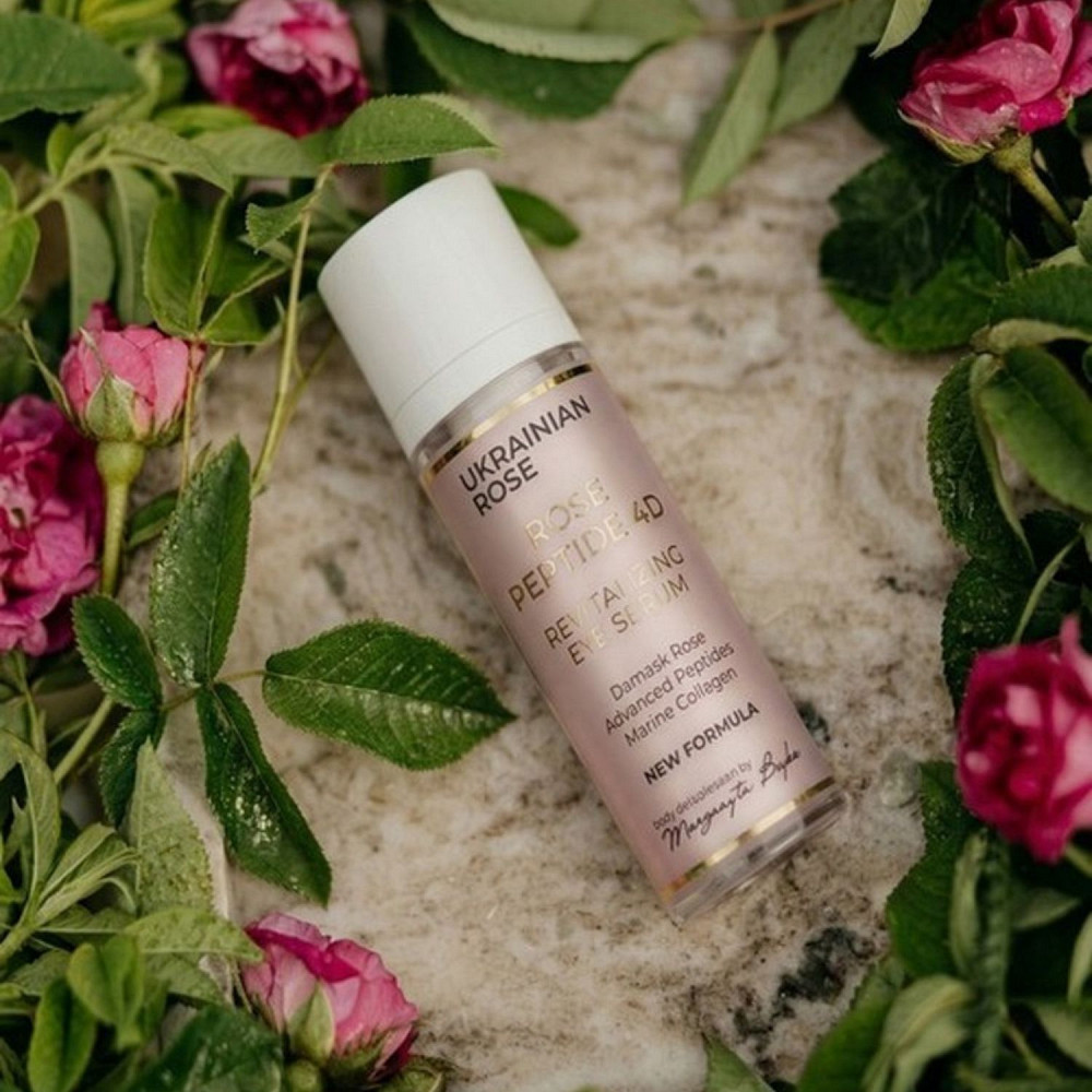 Крем-сыворотка для кожи вокруг глаз усиленного действия 4-D эффект Rose Peptide 4D Ukrainian Rose 30 мл Киев - изображение 2