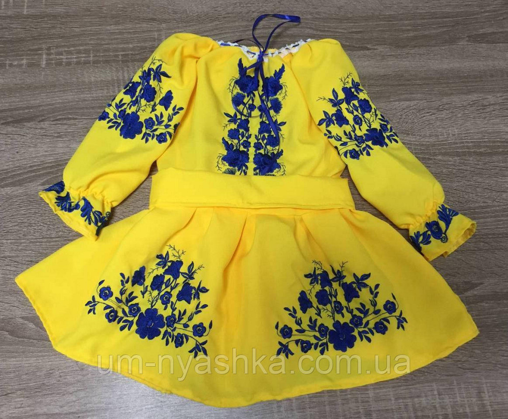 Сукня вишиванка жовто-синя Квіткова польяна жовто-синя Кривой Рог - изображение 2