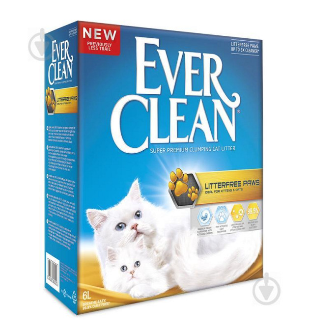 Ever Clean Наполнитель для кошачьего туалета Free Paws Чистые Лапки 6 л Винница - изображение 1