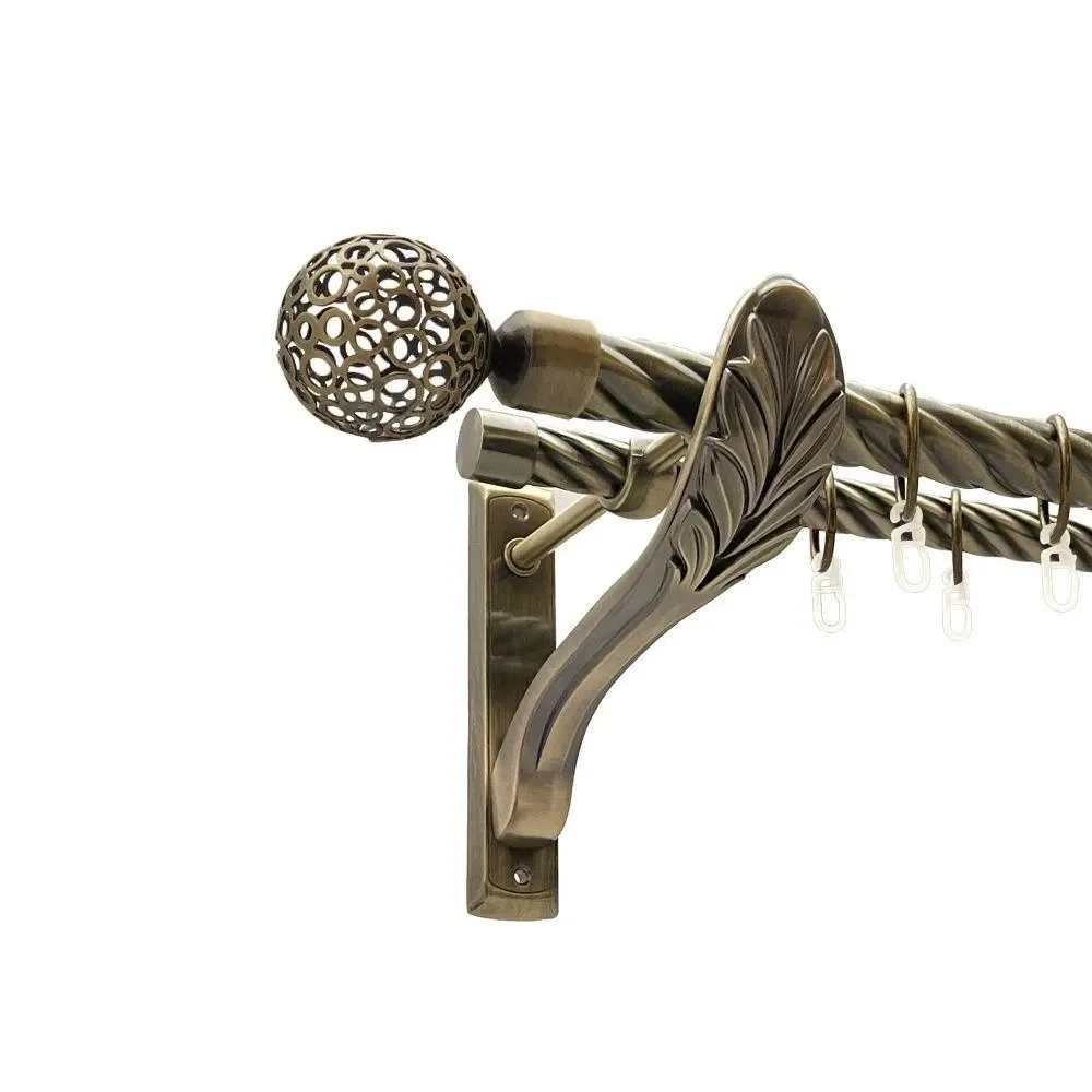 Карниз Orvit Савона металевий дворядний ретро скручена труба кільце металеве Антик 25\19 мм 200 см Львов - изображение 1