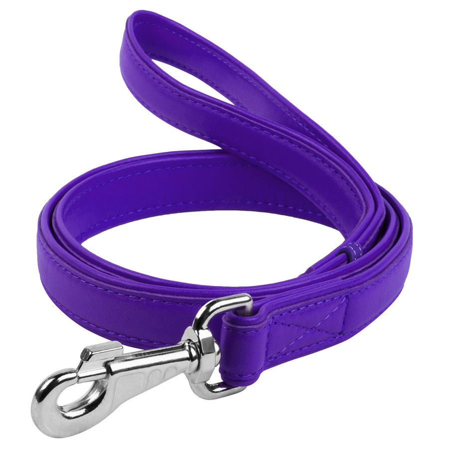 Повідець для собак шкіряний WAUDOG Glamour, Ш 25 мм, Дов 122 см фіолетовий Коломия - фото 1