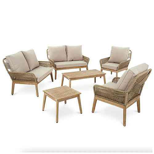 Комплект садовой мебели для террасы, двора, балкона, набор стола и стульев для отдыха Akaia Бежевый Киев