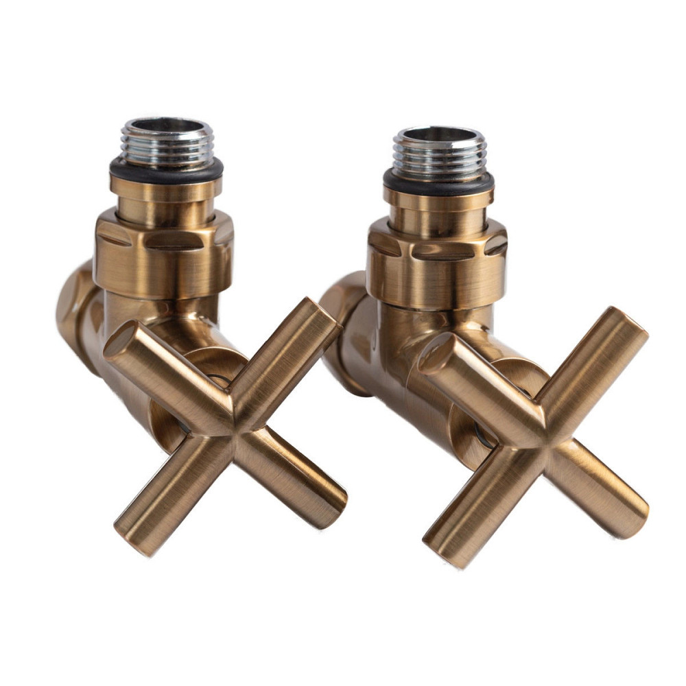 Кран кутовий для рушникосушки Raftec Premium 1/2"х1/2" бронза Київ - фото 1