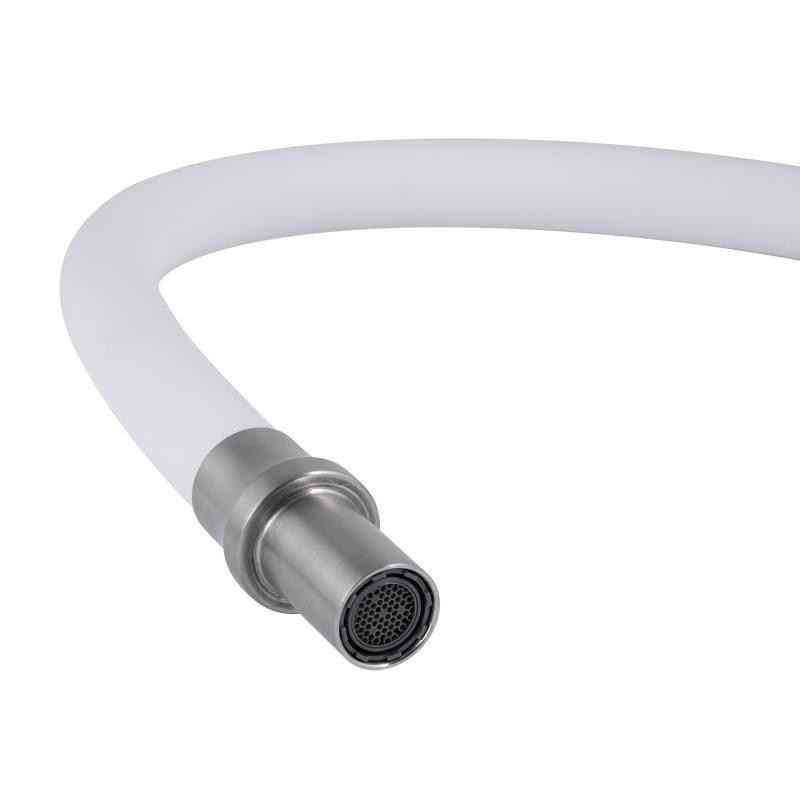 Смеситель для кухни Lidz Aria 020F3 с гибким изливом, с подключением для питьевой воды Nickel/White Харьков - изображение 6