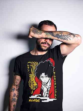 Футболка аниме Самураи Кхамплоо Муген Аниме оверсайз (S/M/L) Черний AnimeJ0291 Днепр