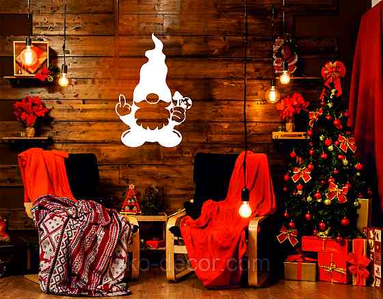 Декоративное настенное Панно «Гном», Декор на стену 50*33 см, Белый Киев