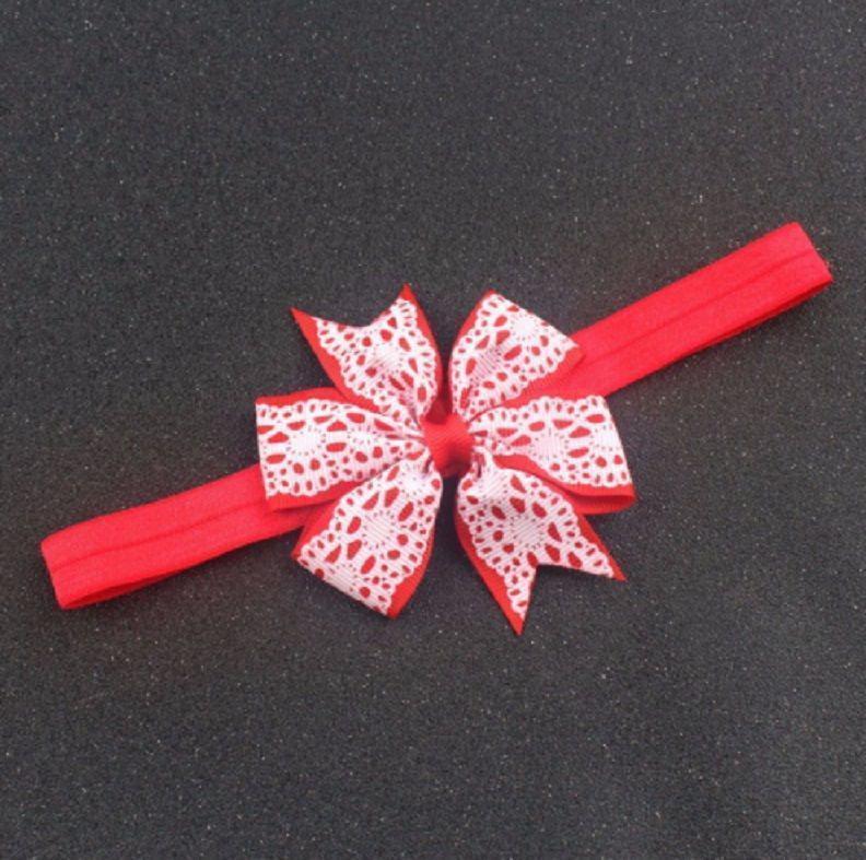 Детская повязка с кружевным принтом one size красно-белый Киев - изображение 2