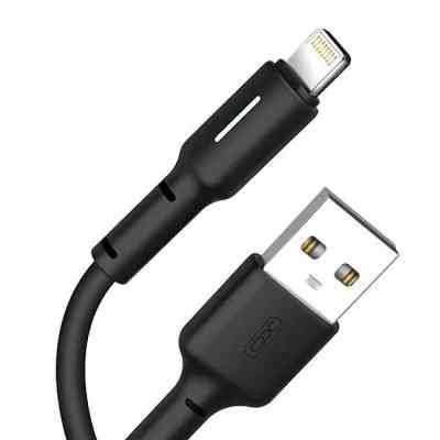 Дата кабель USB 2.0 AM to Lightning 1.0m 3A black XO (NB112-i-BK) Винница