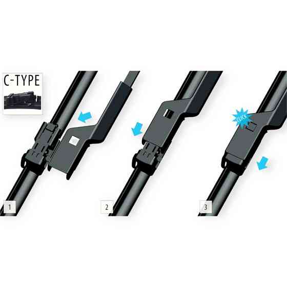 Щітки oximo модельні безкаркасні (к-т 2шт) c-type 750 + 500 мм двірника Мукачево