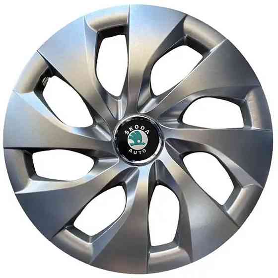 Автомобильные модельные колпаки R16 Skoda (зелена) 416 4шт, SJS, серебряные Киев