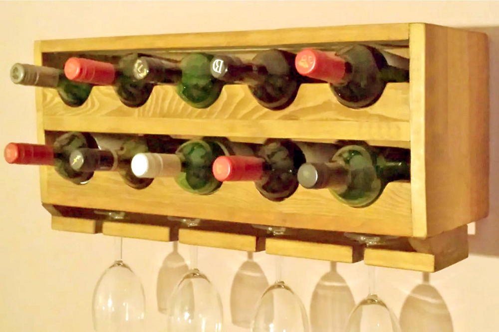 Настінна винна полиця "Мінаміо" каррі Миколаїв - фото 1
