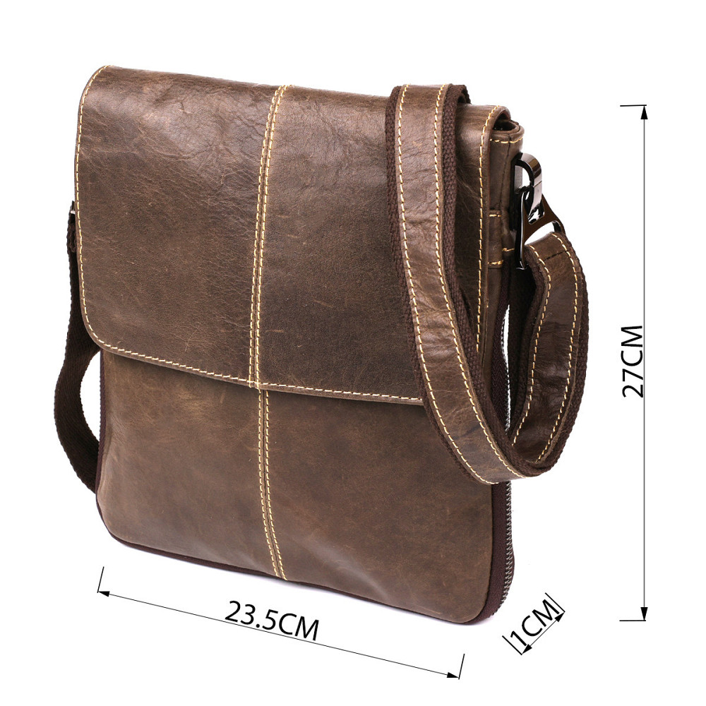 Кожаный мужской мессенджер Vintage 14849 Коричневый Киев - изображение 2
