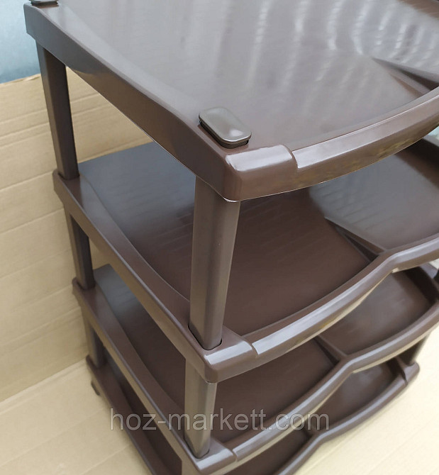 Полиця для взуття коричнева 4 яруси взуттєва пілочка Харків - фото 6