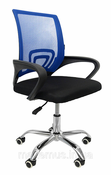 Компьютерное офисное кресло Bonro B-619 Синее с сеткой |  Эргономичное поворотное кресло для школьника и офиса Мостиська - фото 12