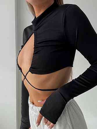 Жіночий романтичний  кроп топ з зав'язками мікродайвінг Одеса