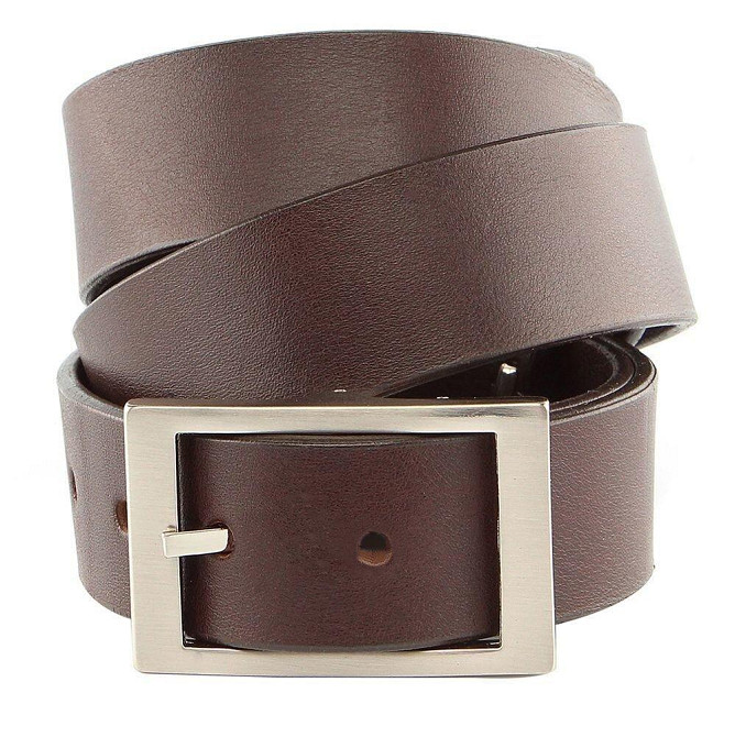 Надежный кожаный итальянский ремень GRANDE PELLE 00242 Коричневый Киев - изображение 10
