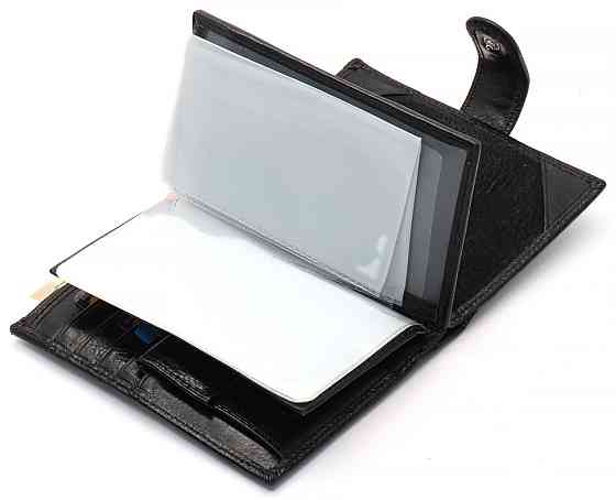 Чорне чоловіче портмоне з натуральної шкіри з відділенням під автодокументи Marco Coverna MC-2090H-1 Київ