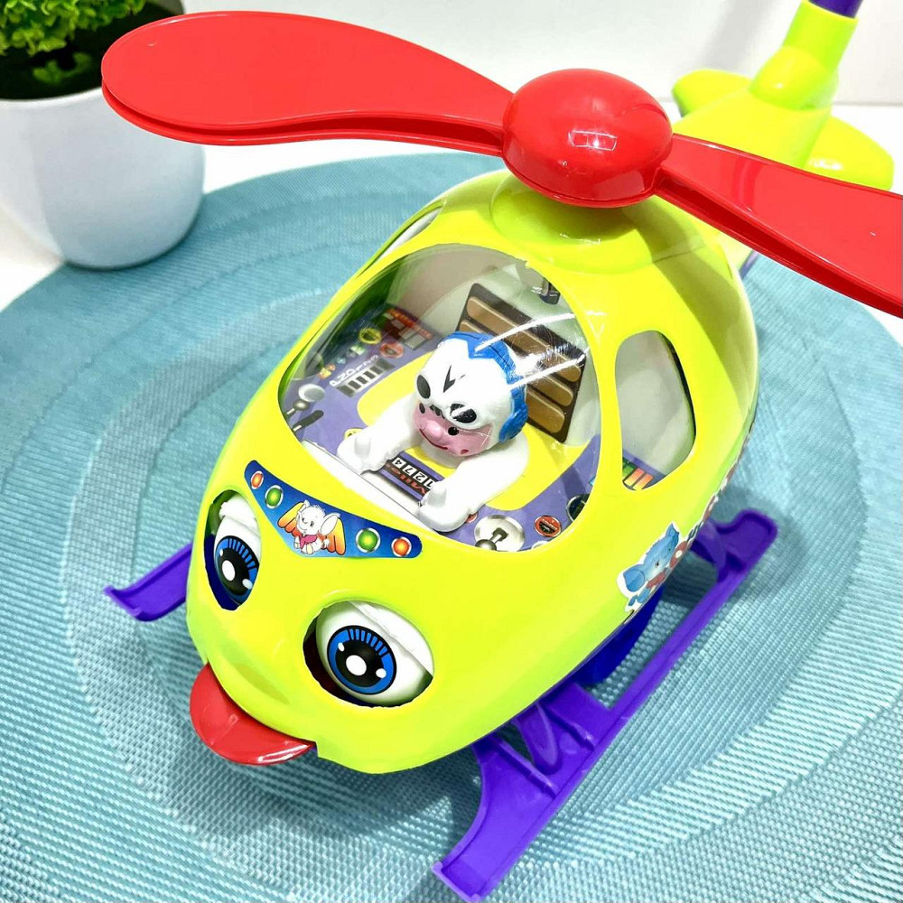 Каталка на палиці Вертоліт 50см Салатово-фіолетовий (0302) Чернигов - изображение 3