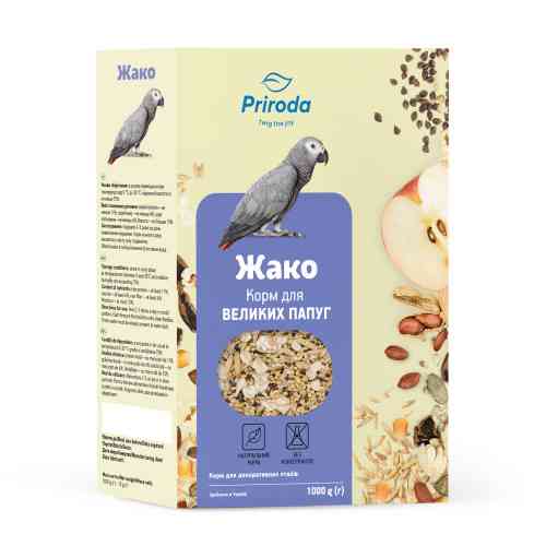 Корм Природа Жако полнорационный витаминизированный для крупных попугаев 1 кг Киев