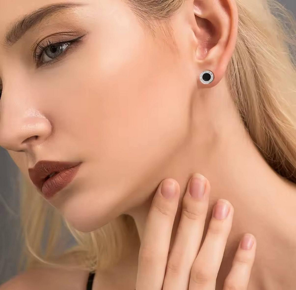 Набір сережок 8 пар – гвоздики пусети та кільця з нержавіючої сталі Київ - фото 2