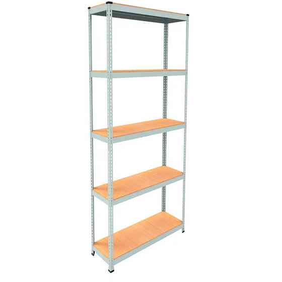 Металлический стеллаж Emby Light Series (размер 2400х900x300мм) 5 полок ДСП до 100кг Белый Винница