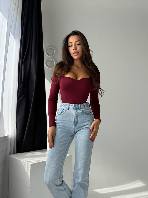 Стильный женский боди с пуш-ап эффектом микродайвинг Бордо, 42/44 Одесса - изображение 2