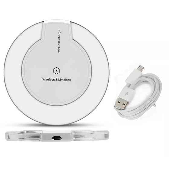 Беспроводное зарядное устройство с LED-подсветкой белое Киев