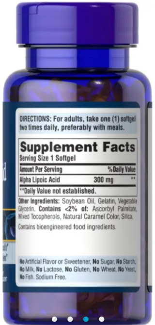 Альфа-липоевая кислота Puritan' Pride  Alpha Lipoic Acid 60 капс Киев - изображение 2