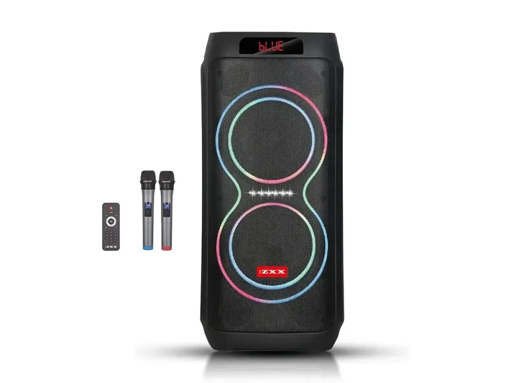 Портативна акустична колонка ZXX-5550 80Вт 2x8" TWS/FM/USB/TF/BT/LED/2MIC караоке Одеса - фото 4
