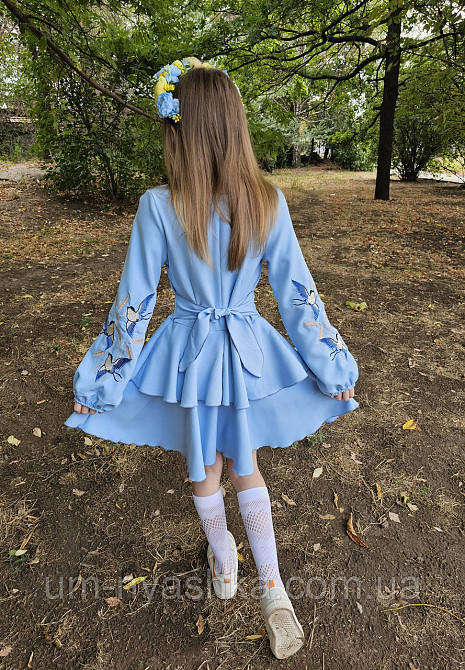 Дитяче плаття з вишивкою на рукавах Поділля-ластівки Кривий Ріг - фото 5