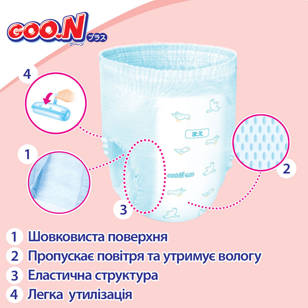 Трусики-підгузки Goo.N Plus для дітей (розмір 6(XXL), 13-25кг, 28 шт.) Дніпро - фото 8