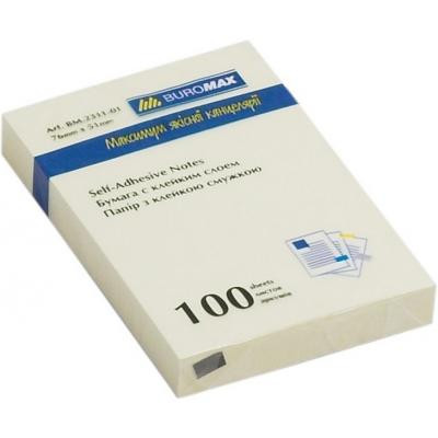 Бумага для заметок Buromax with adhesive layer 51х76мм, 100sheets, yellow (BM.2311-01) Винница - изображение 2