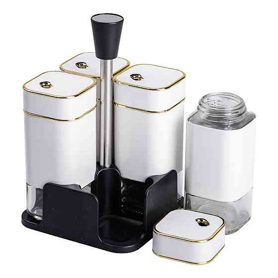 Набір спецій на підставці, 4 предмети, білий Київ