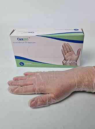 Рукавиці Вініл білі (100 шт.) розмір L CARE 365 (1 пачка) Харків