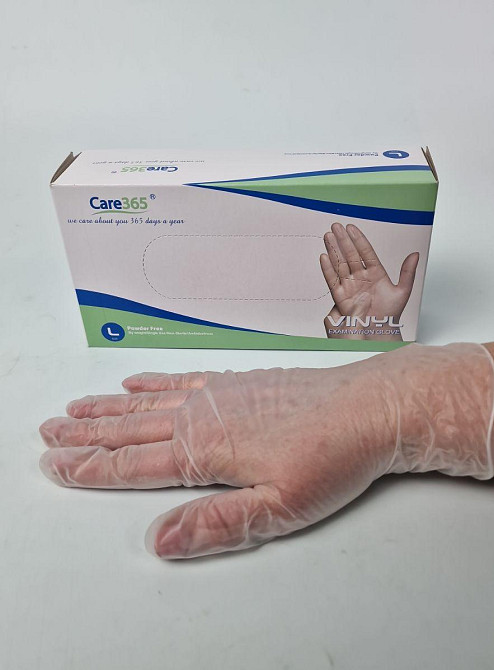 Рукавиці Вініл білі (100 шт.) розмір L CARE 365 (1 пачка) Харків - фото 1