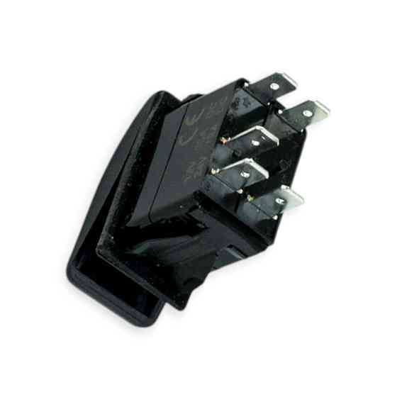 Тумблер-кнопка (35х20 мм) універсальна 2 положення (5 контактів) зелене підсвічування Мукачево